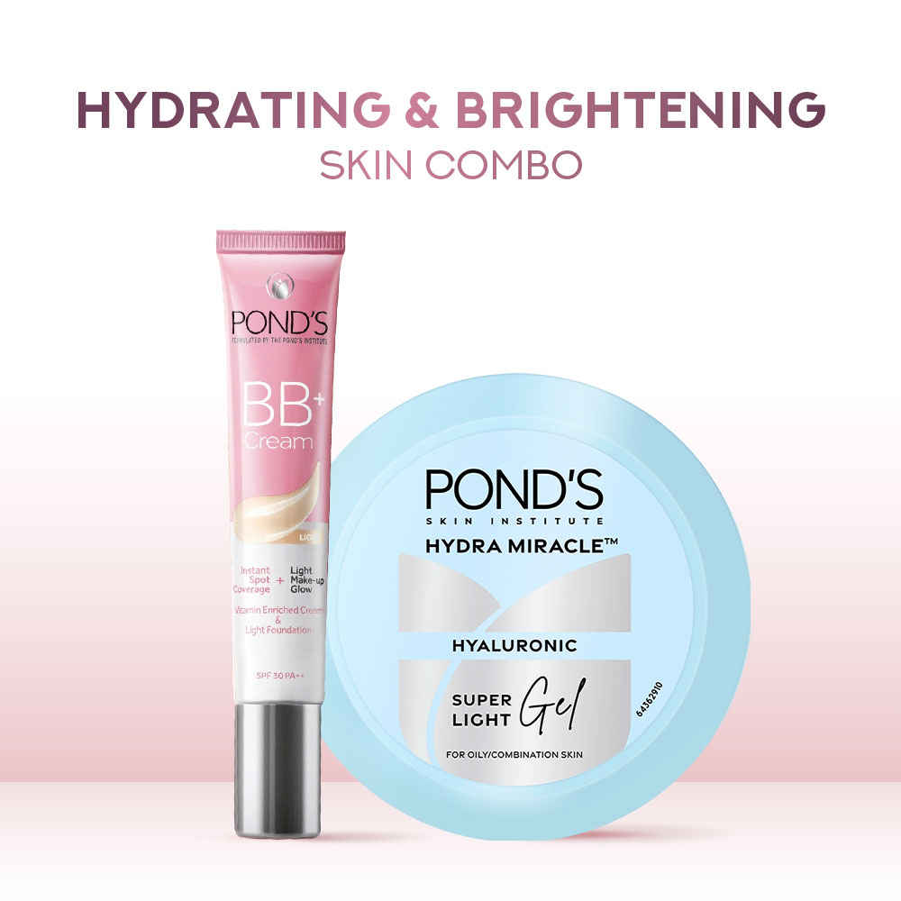 Buy Ponds Glow and Hydration Combo (Pond's Super Light Gel – 100 ml + Pond's Bright Beauty Anti-Spot Serum Cream with Niacinamide & SPF 15 – 50 gm) Combo of 2 - Purplle