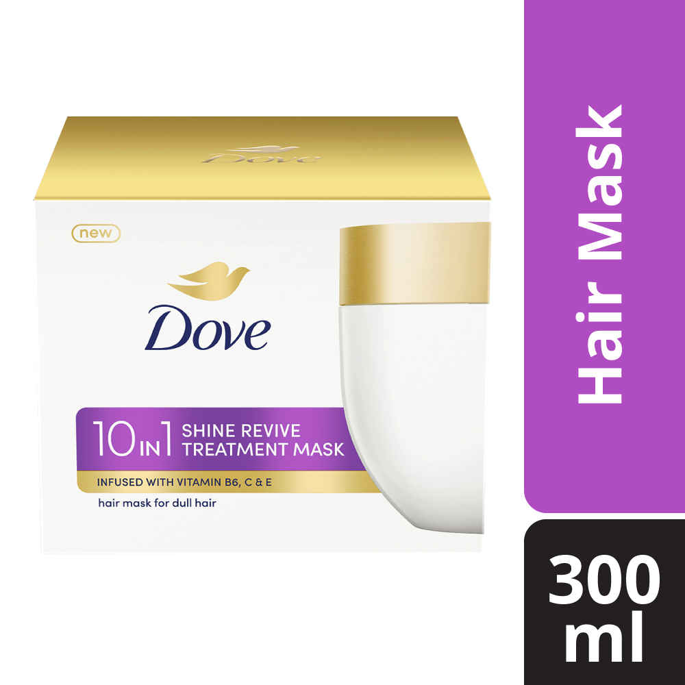 Buy Dove 10 in 1 Shine Revive Treatment Hair Mask, for dull hair 300 ml - Purplle