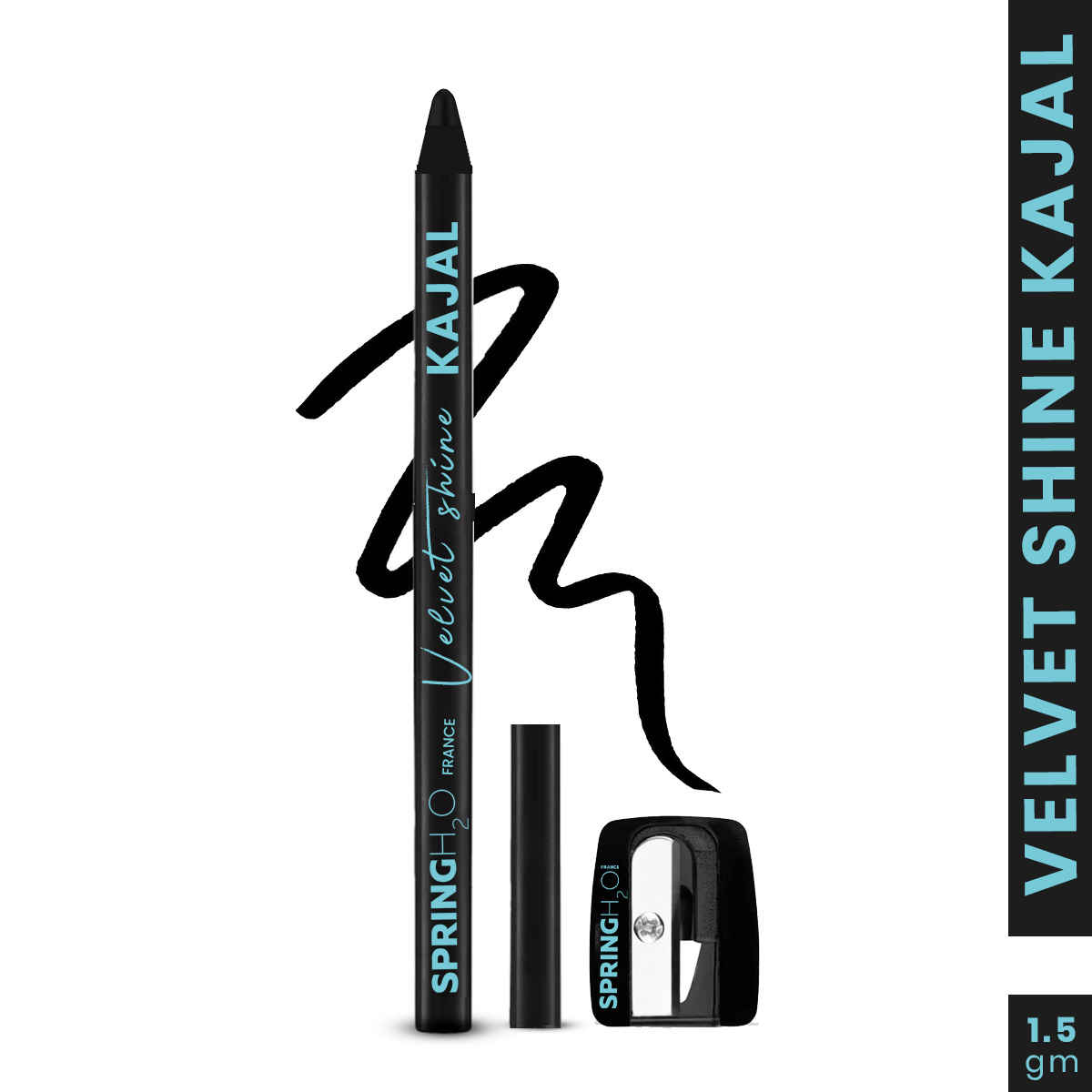 Buy SPRING H2O FRANCE Velvet Shine Kajal Intense Black | With Avacado Oil and Vitamin E | Longlasting Waterproof and Sumdgeproof - 1.5 gm - Purplle