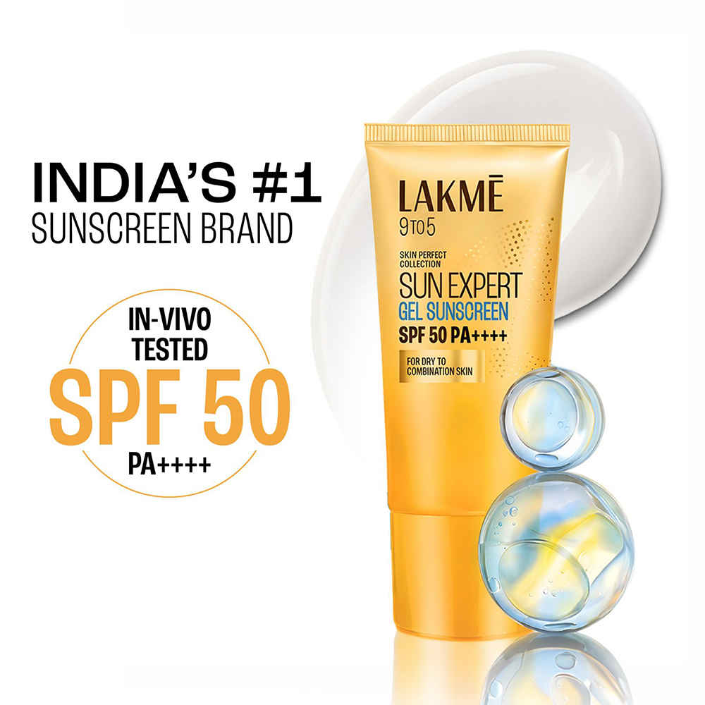 Buy Lakme Sunscreen Gel SPF 50 PA+++Niacinamide, Water-Light, For Normal to Oily Skin,No White Cast 50 gm - Purplle