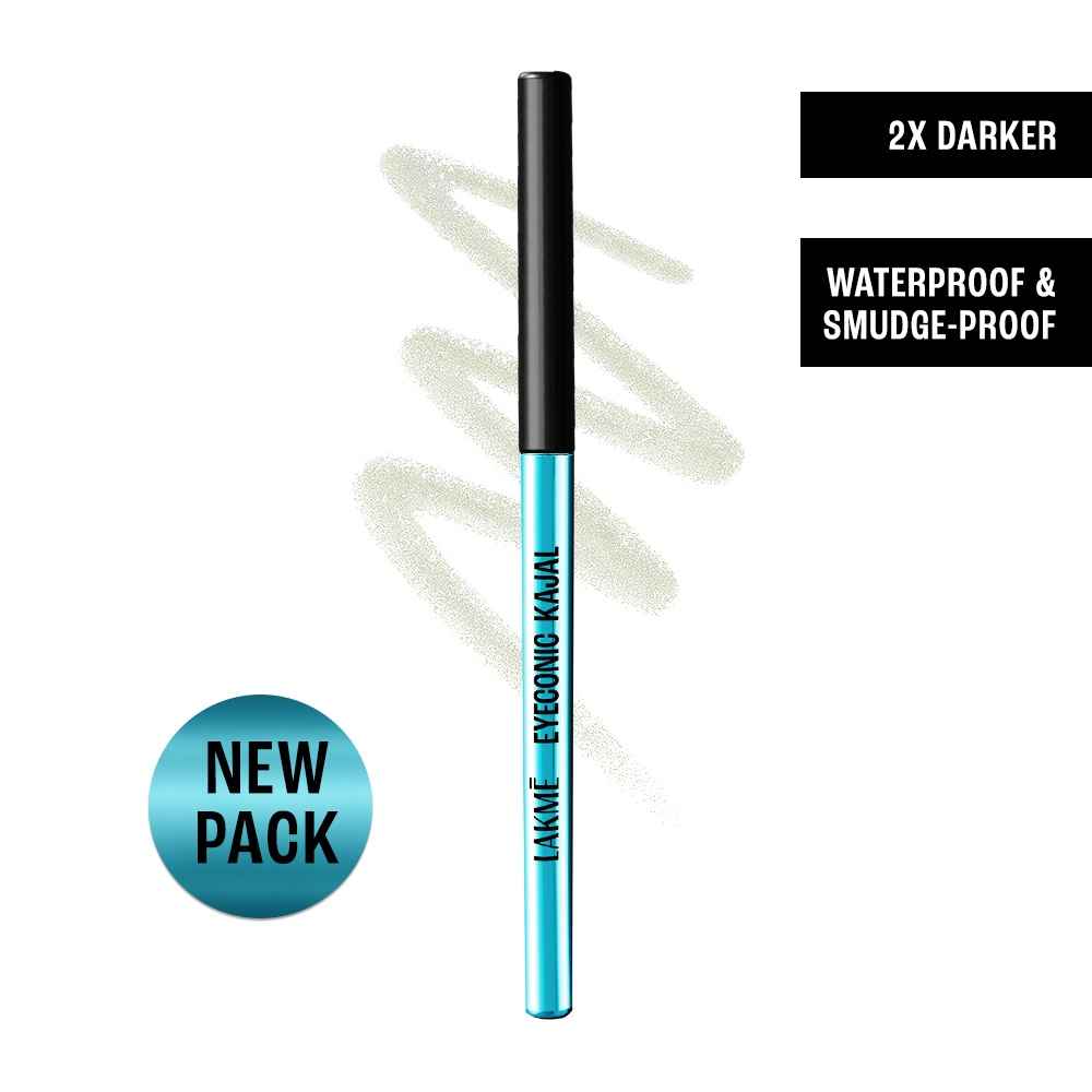 Buy Lakme Eyeconic Kajal, Matte Waterproof Kohl, Smudgeproof Kajal that lasts 24 Hrs - White, 0.35 gm - Purplle