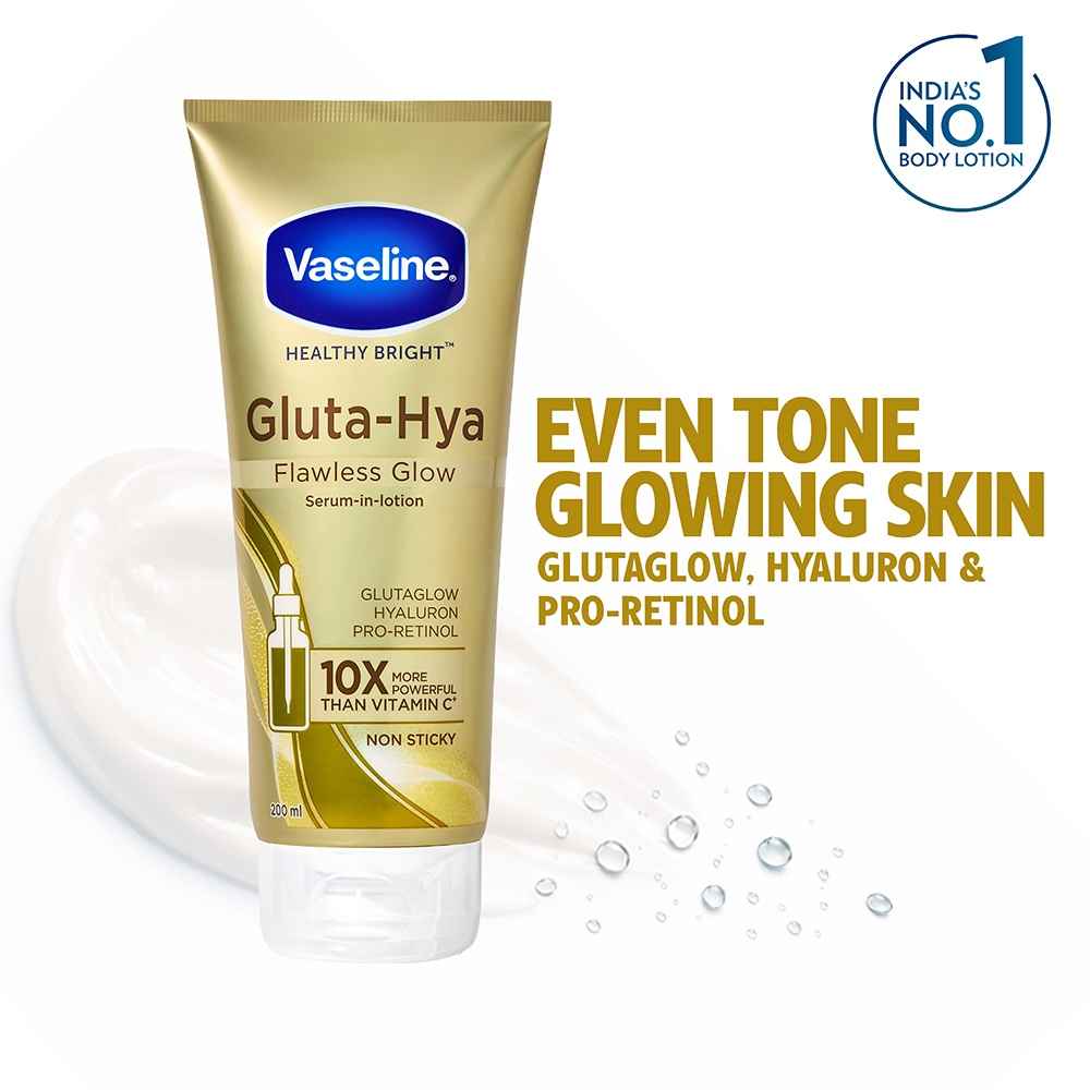 Buy Vaseline Gluta-Hya Flawless Glow, Serum-In-Lotion| Boosted With Pro-Retinol and GlutaGlow | 200 ml - Purplle