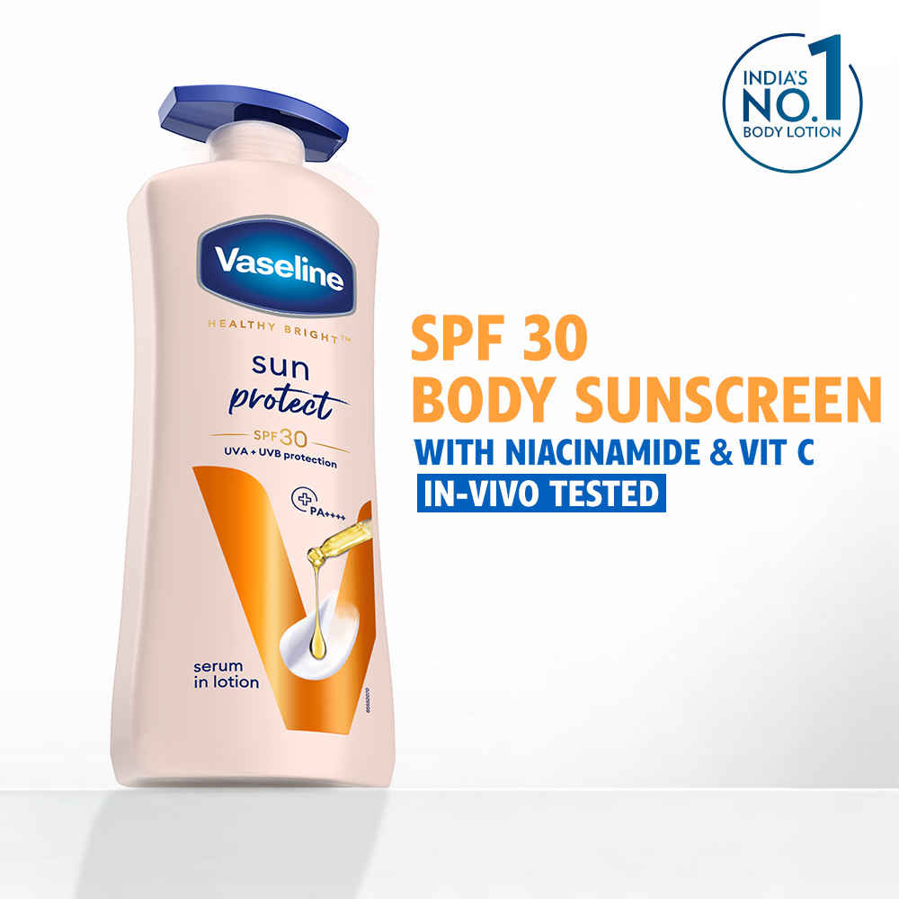 Buy Vaseline Sun Protect SPF 30 Body Lotion, Reduces Tan Lines in 7 Days, UVA + UVB PA+++ Sun Protection, 600 ml - Purplle