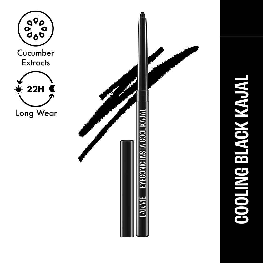 Buy Lakme Eyeconic Insta Cool Kajal, Black, 0.35 gm - Purplle