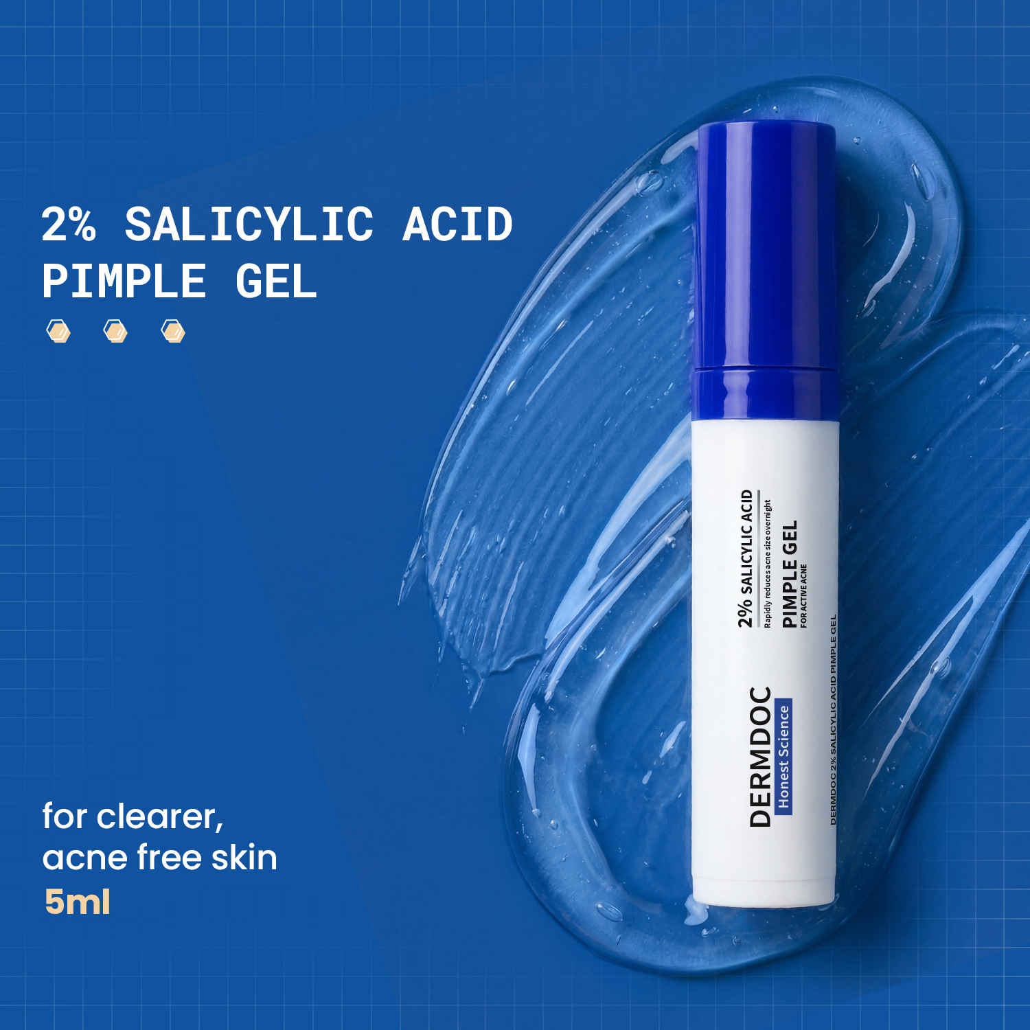Buy DermDoc 2% Salicylic Acid Pimple Gel (5 ml)| Acne Spot Treatment for Oily & Acne-Prone Skin | Reduces Pimples, Redness & Inflammation | Clears Clogged Pores | Lightweight Fast Absorbing Anti-Acne Gel for Breakouts & Active Pimples - Purplle