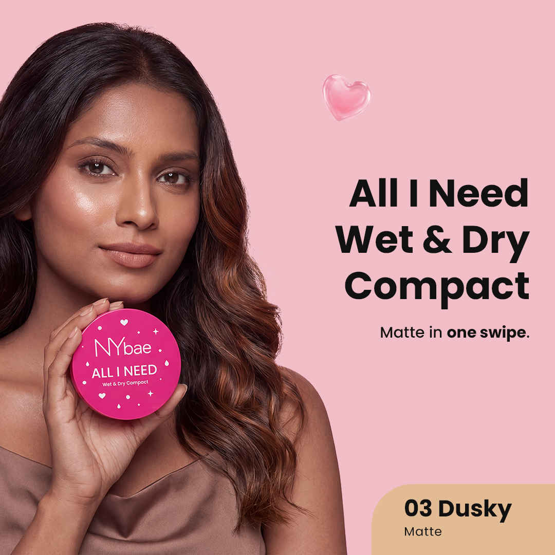 Buy Nybae All I Need Wet & Dry Compact Powder- Dusky 03 |Lightweight & Blendable | Matte Finish | Wet & Dry Compact Use | Long-Lasting Oil Control & Coverage | Perfect for Daily Wear | 9 gm - Purplle