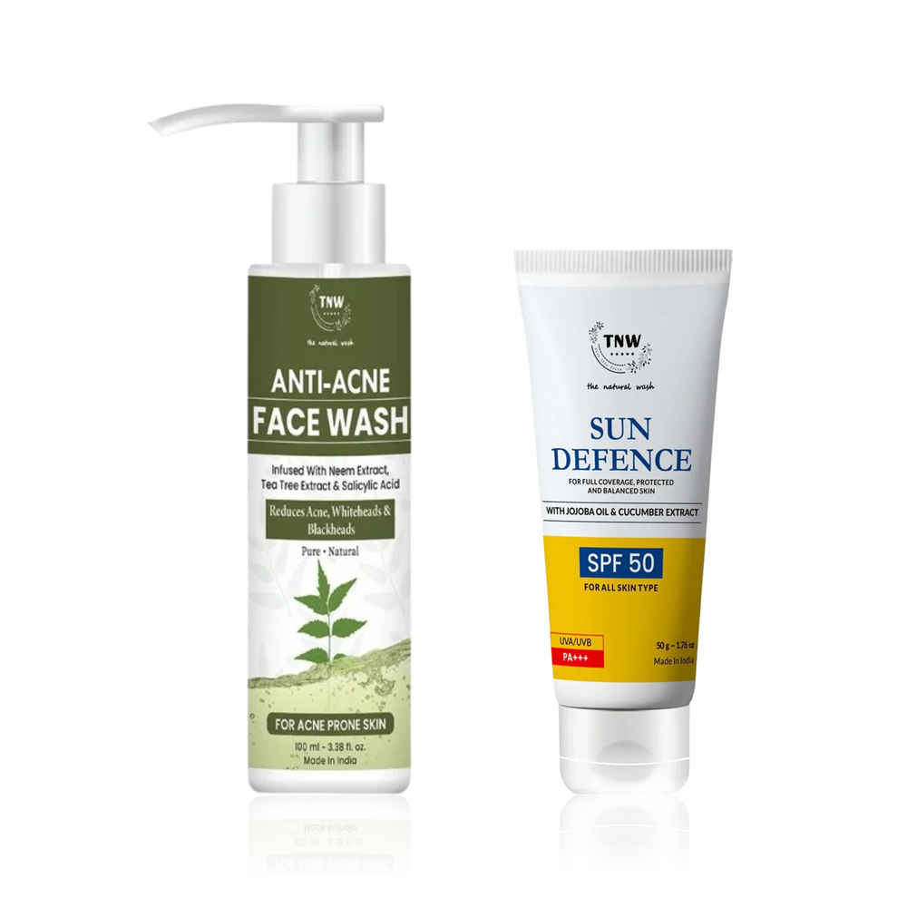 Buy TNW The Natural Wash Anti Acne Face Wash (100 ml) + Spf Cream -(50 gm ) | Combo of 2 - Purplle