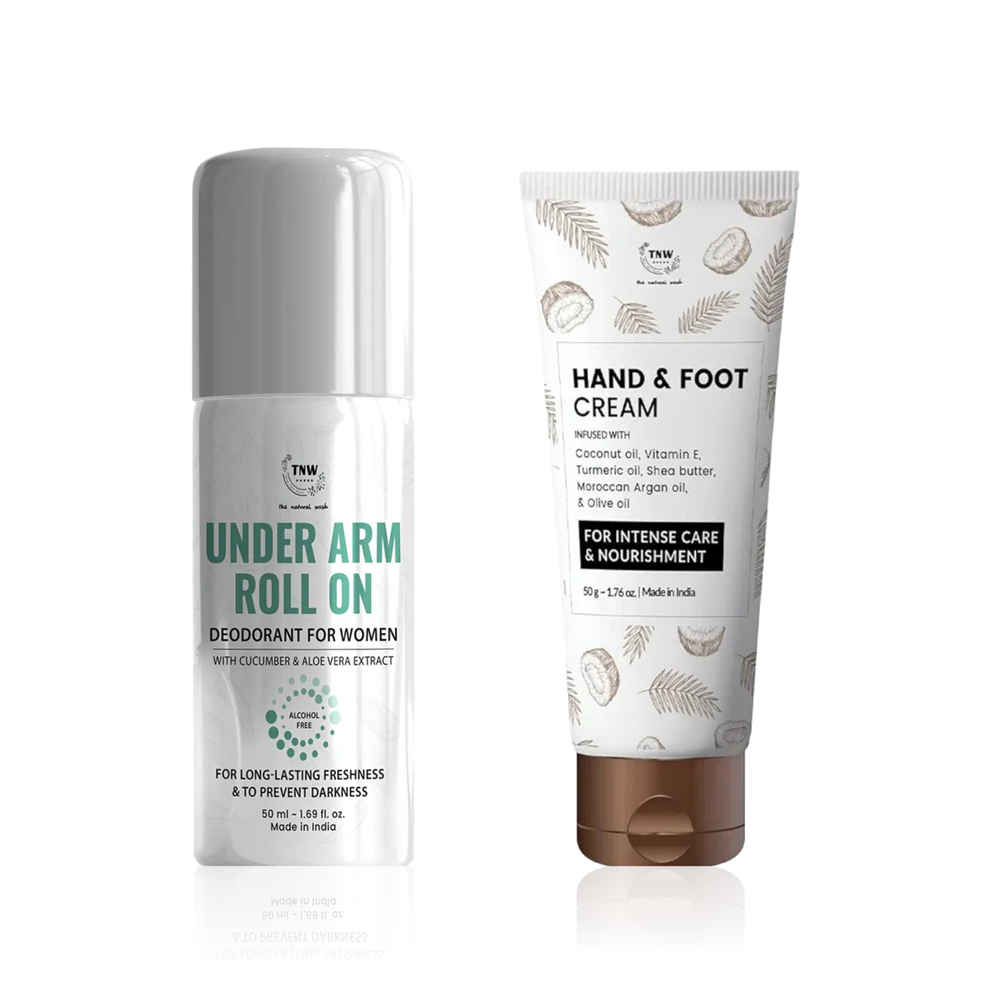 Buy TNW The Natural Wash Under Under Arm Roll On 50 ml + Hand And Foot Cream 50 gm | Combo of 2 - Purplle