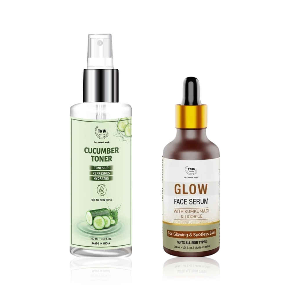 Buy TNW The Natural Wash Cucumber Toner 100 ml & Kumkumadi & Licorice Glow Face Serum 30 ml | combo of 2 - Purplle