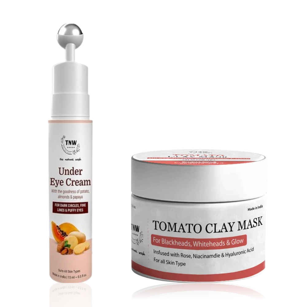 Buy TNW The Natural Wash Under Eye Cream 15 gm + Kumkumadi & Licorice Glow Face Serum 30 ml | Combo of 2 - Purplle