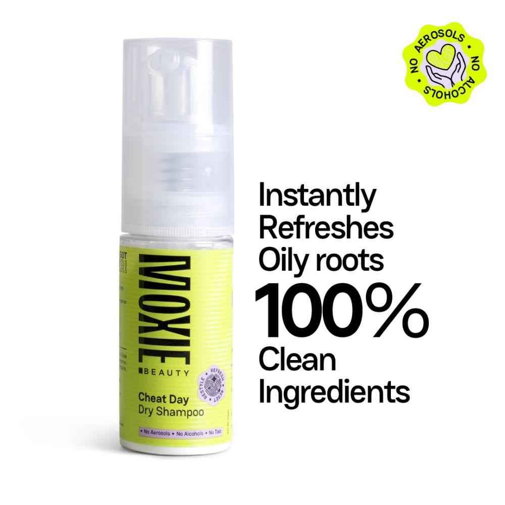 Buy Moxie Beauty Cheat Day Dry Shampoo | Absorbs Oil & Refreshes Greasy Roots | No Alcohol or Aerosols - 100% Plant-based | No white-cast or buildup | 30 gm, Single - Purplle
