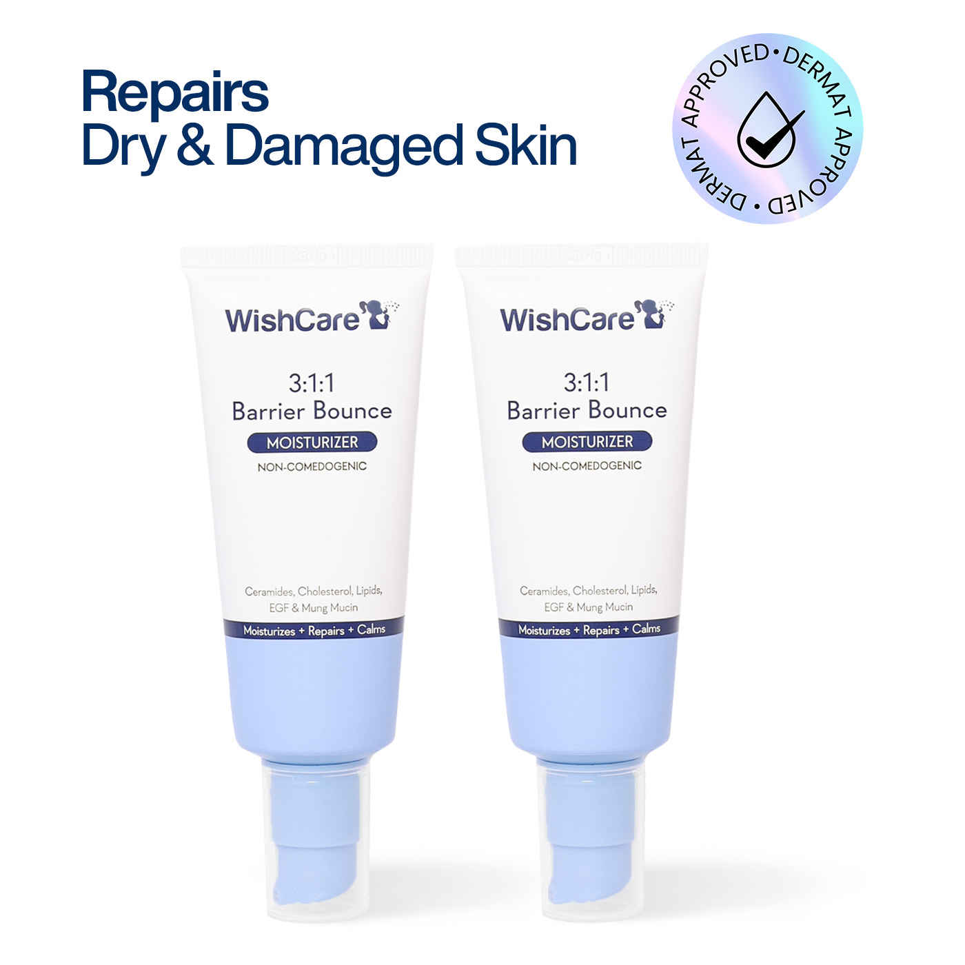 Buy Wishcare 3:1:1 Barrier Bounce Moisturiser for all Skin Types|Non-Comedogenic|Barrier Repair Pack of 2 - Purplle