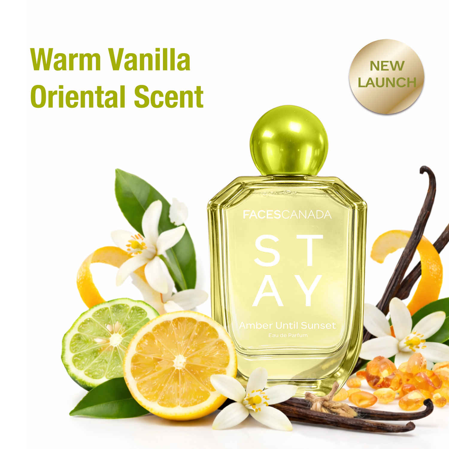 Buy FACES CANADA STAY Amber Until Sunset Eau de Parfum for Women, 50 ml | Long-Lasting Oriental, Ambery Vanilla Perfume with Bergamot, Amber, Vanilla & Musk | Warm Day-to-Night Scent| Gifts for Women | Premium Fragrance - Purplle