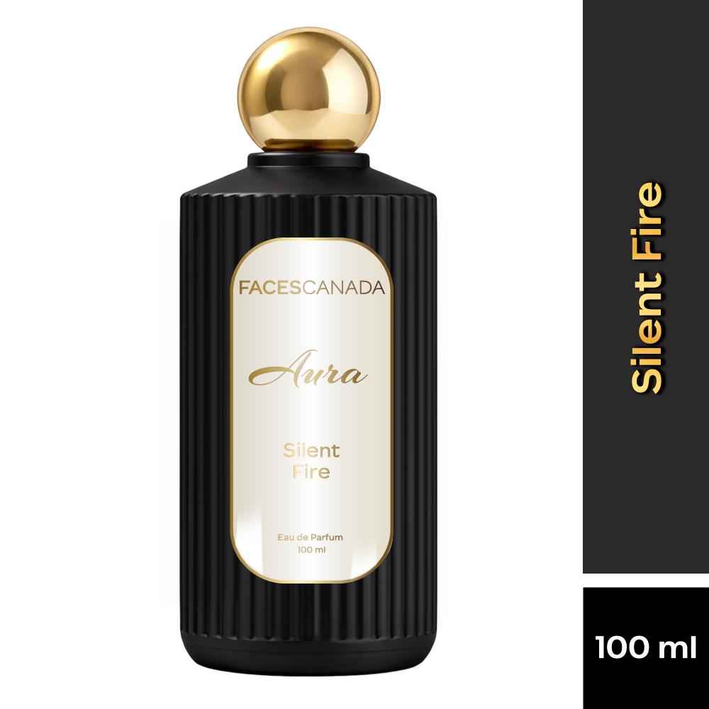 Buy FACES CANADA Aura Silent Fire Eau De Parfum For Women, 100 ml | Woody Spicy Long Lasting Perfume Upto 8 Hrs | Green Apple, Vanilla, Cedarwood & Amber Notes | 20% Fragrance Oil | Gifts for Women | Premium Fragrance - Purplle