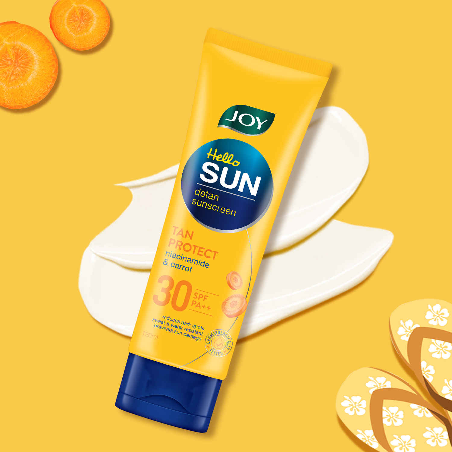 Buy Joy Hello Sun Tan Protect Sunscreen SPF 30 (120 ml) | UVA +UVB Protection | Lightweight, Non-sticky & Zero White Cast | For All Skin Types - Purplle