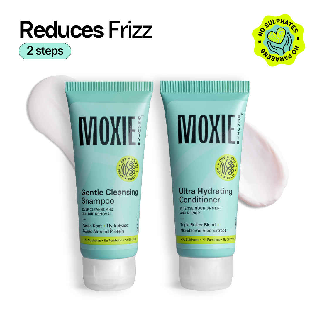 Buy Moxie Beauty Rinse & Shine Travel Duo - Shampoo (50 ml) & Conditioner (50 ml) Combo of 2 - Purplle