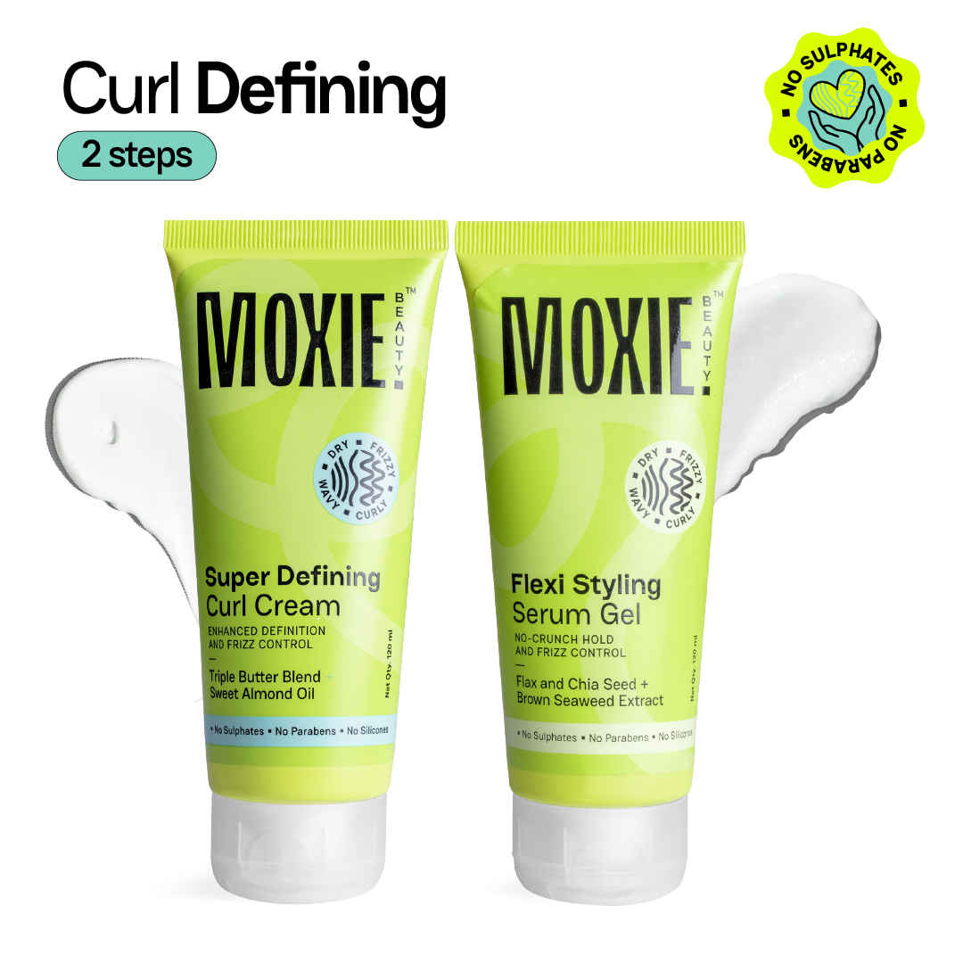 Buy Moxie Beauty Curly Vibe Setter Travel Duo - Defining Curl Cream (50 ml) & Styling Serum Gel (50 ml) for Curly Hair Combo of 2 - Purplle