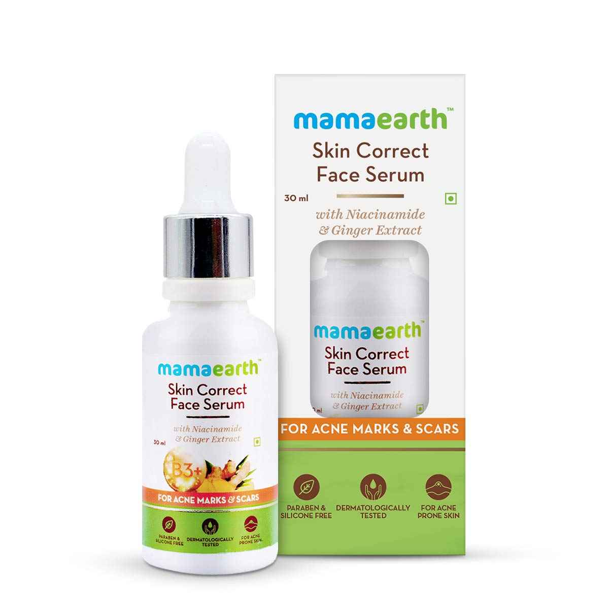 Buy Mamaearth Skin Correct Face Serum with 10% Niacinamide & Ginger Extract for Acne Marks & Scars - 30 ml - Purplle
