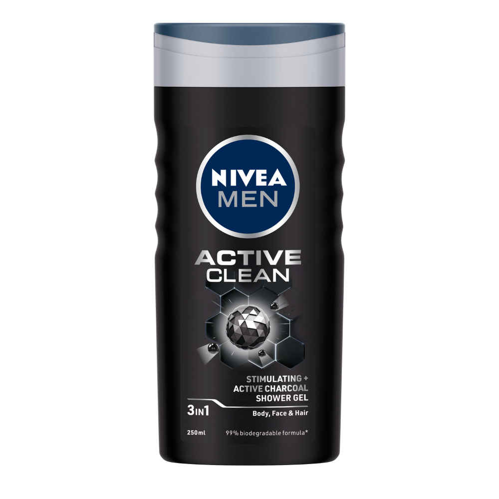 Buy NIVEA MEN Shower Gel Active Clean Body Wash Men 250 ml - Purplle