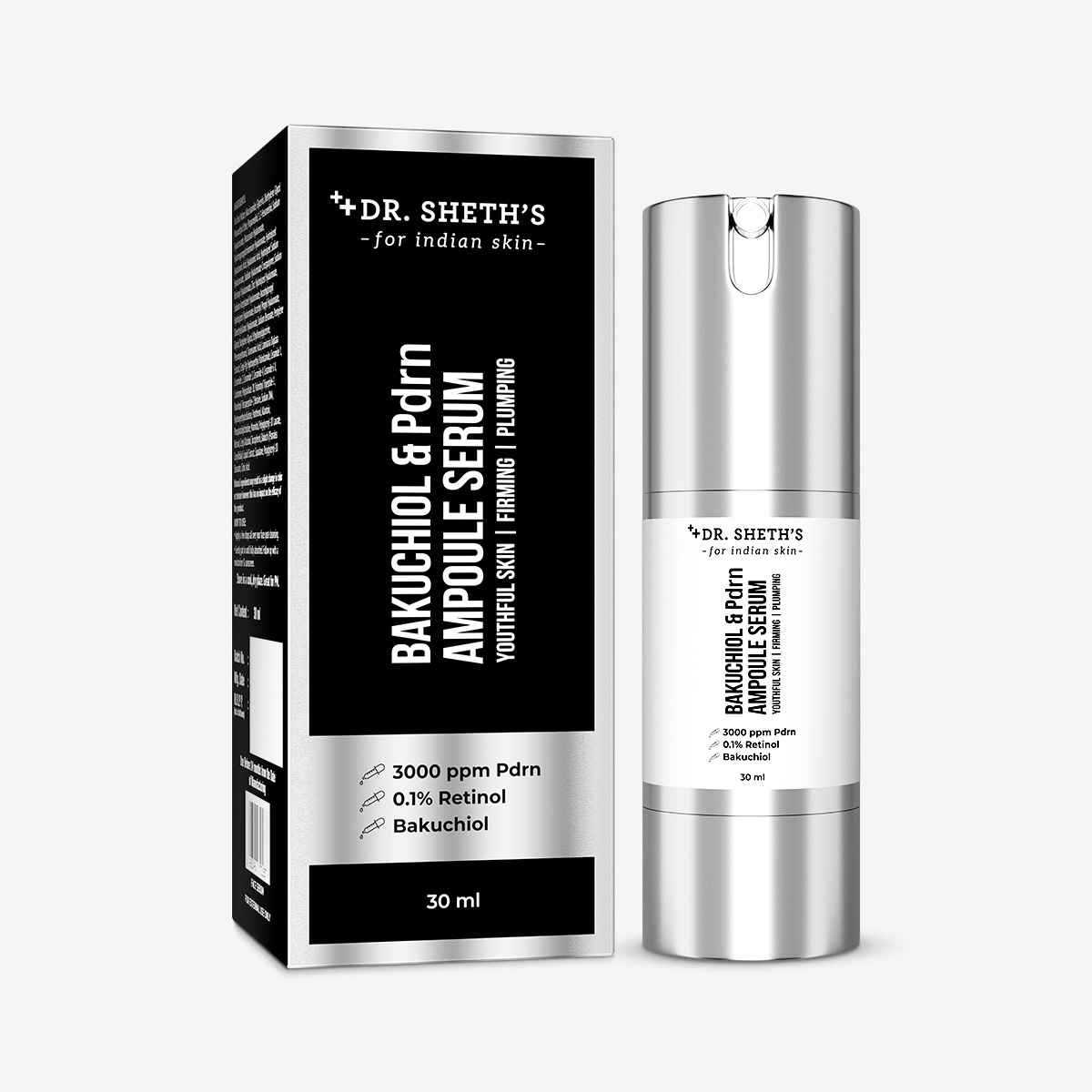 Buy Dr. Sheth's Bakuchiol & Pdrn Ampoule Serum Firms & Plumps Skin | Reduces Fine Lines & Wrinkles | Improves Skin Texture 30 ml - Purplle