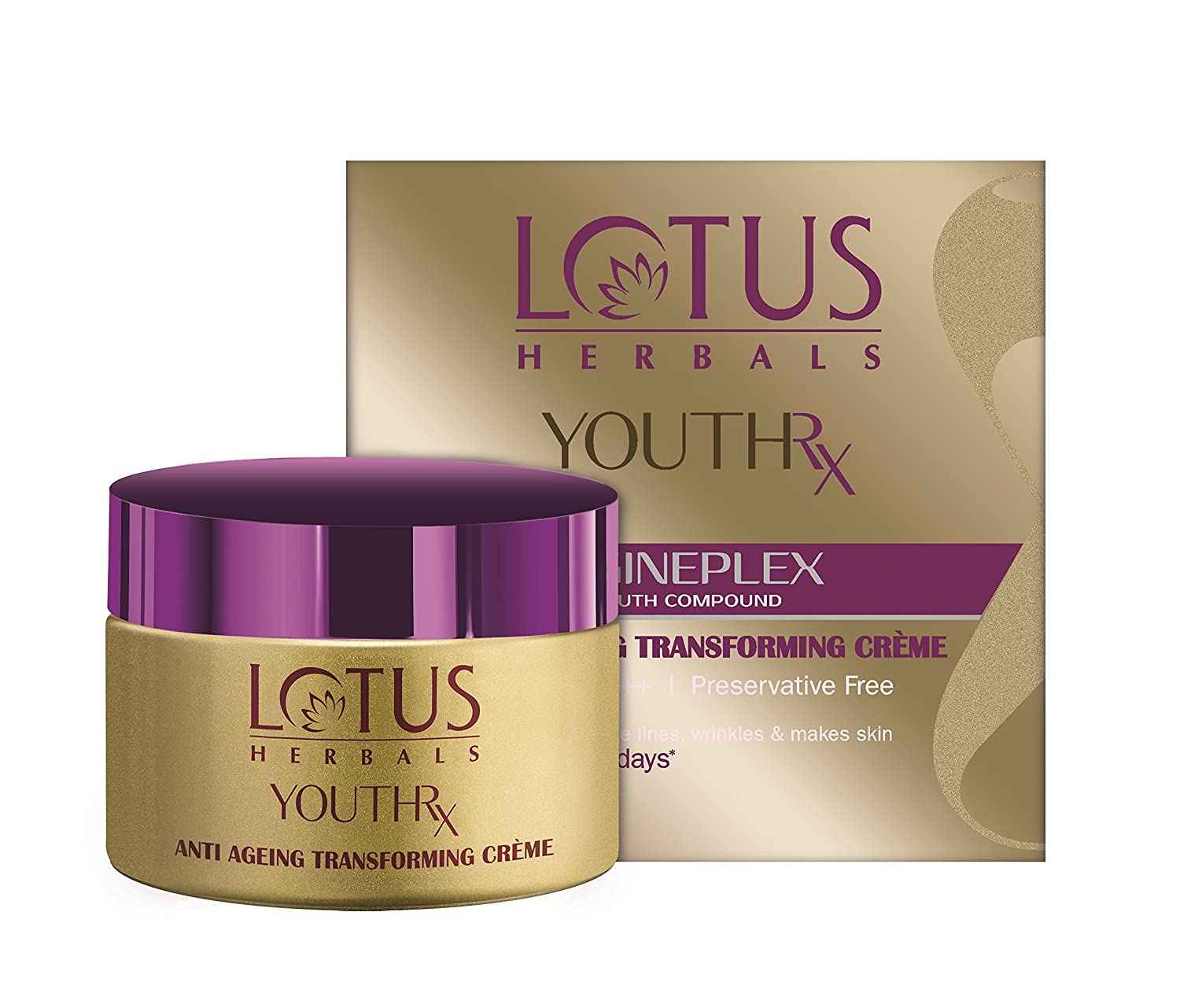 Buy Lotus Herbals YouthRx Anti Ageing Transforming Cream SPF 25 | PA+++ | Preservative Free | 50 gm - Purplle