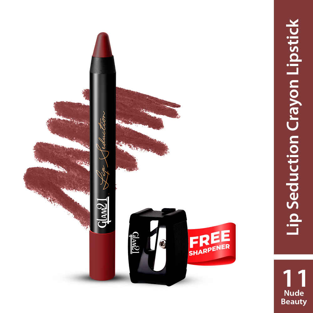 Buy Glam 21 Lip Seduction Non- Transfer Crayon Lipstick| Lightweight & Longlasting|Creamy Matte Formula - 3.6 gm|Nude Beauty|11 - Purplle