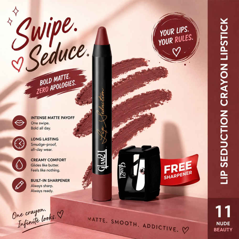 Buy Glam 21 Lip Seduction Non- Transfer Crayon Lipstick| Lightweight & Longlasting|Creamy Matte Formula - 3.6 gm|Nude Beauty|11 - Purplle