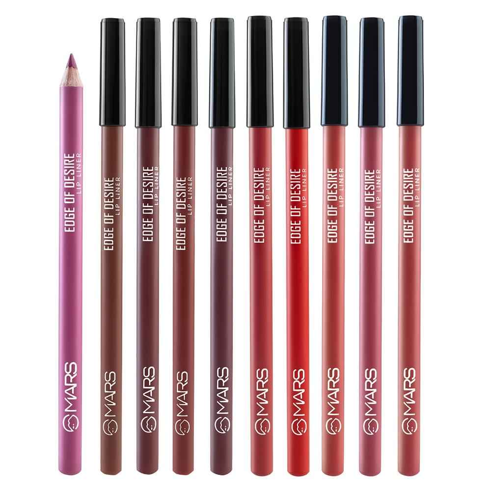 Buy MARS Edge of Desire Matte Lip Liner Set of 10 | One Swipe Smooth Application | Long Lasting & Travel Friendly Lip Pencil | Multicolor (Set-A) (1.4 gm x 10) - Purplle
