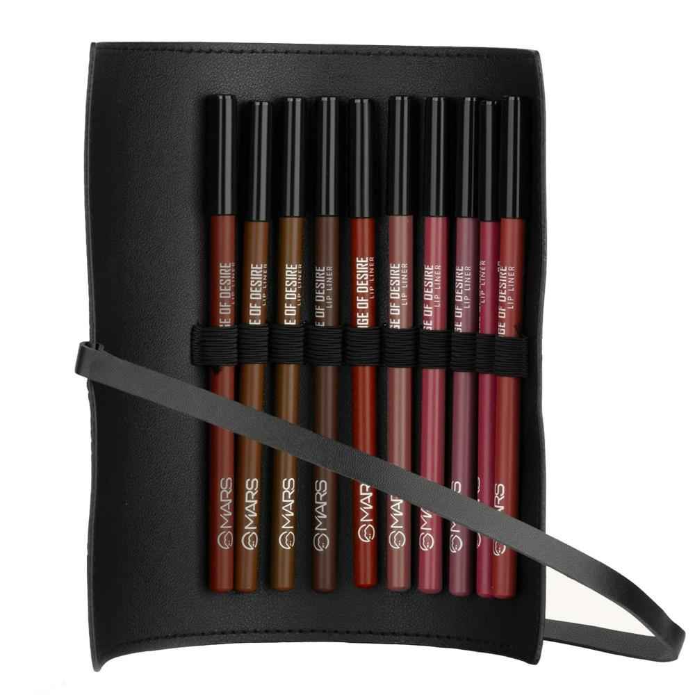 Buy MARS Edge of Desire Matte Lip Liner with Holder Set of 10 | One Swipe Smooth Application | Long Lasting & Travel Friendly Lip Pencil | Multicolor (Set-B) (1.4 gm x 10) - Purplle