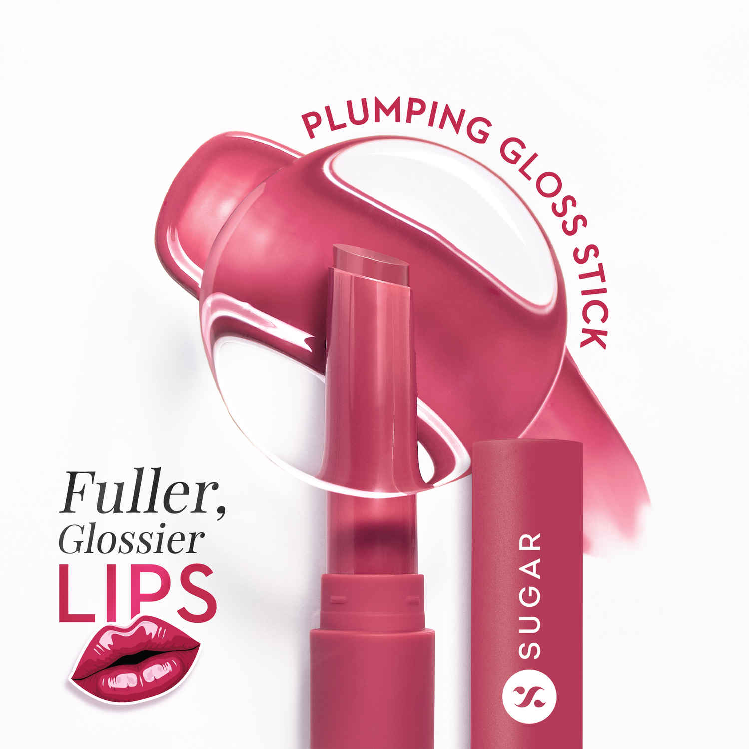 Buy Sugar Glide Peptide Plumping Gloss Stick 02 Pink Pop - 2.7 gm - Purplle