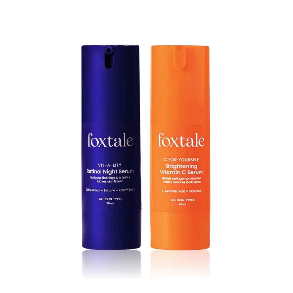 Buy Foxtale Radiant Day & Night Duo : Vitamin C Face Serum (30 ml) + Retinol Night Serum (30 ml) - Purplle