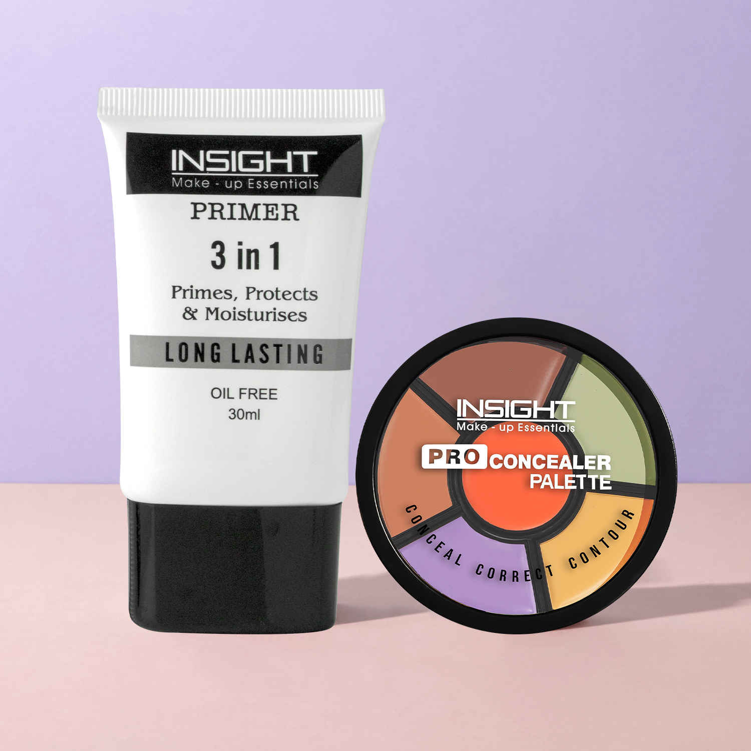 Buy Insight Cosmetics 3 In 1 Long Lasting Primer (30 ml) + Insight Cosmetics Pro Concealer Palette_corrector - Purplle