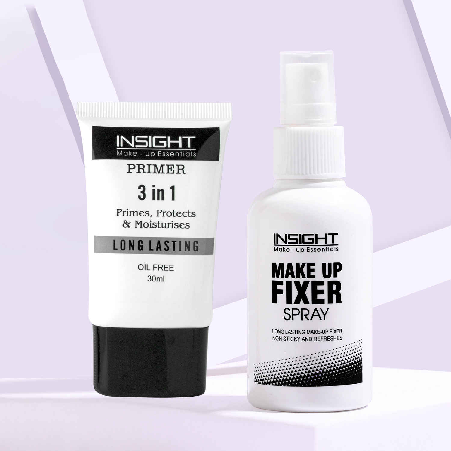 Buy Insight Cosmetics Makeup Fixer Spray 75 ml + 3 In 1 Long Lasting Primer (30 ml) - Purplle
