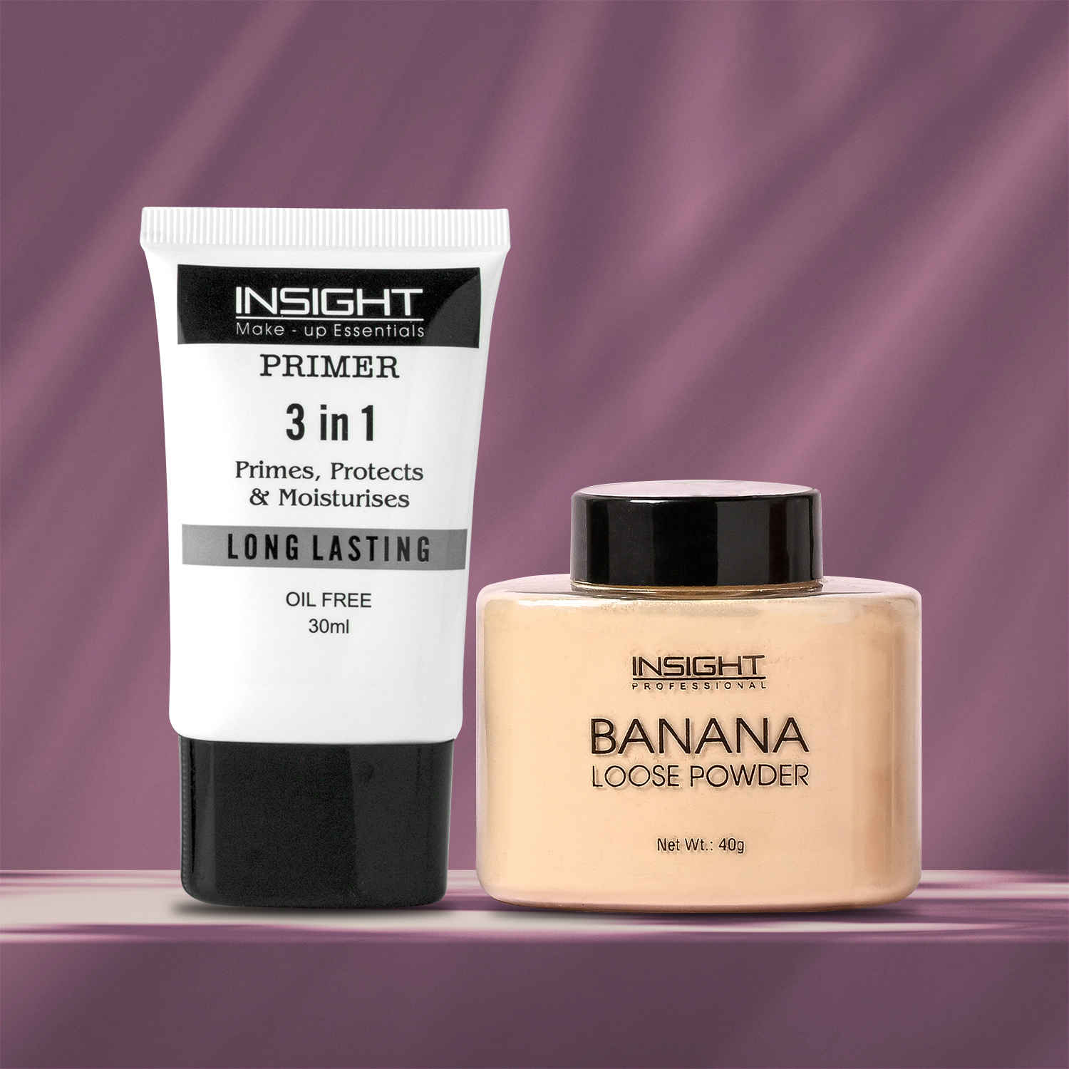 Buy Insight Cosmetics Seal it all Kit: Banana Loose Powder, 40g + 3 In 1 Long Lasting Primer (30 ml) - Purplle
