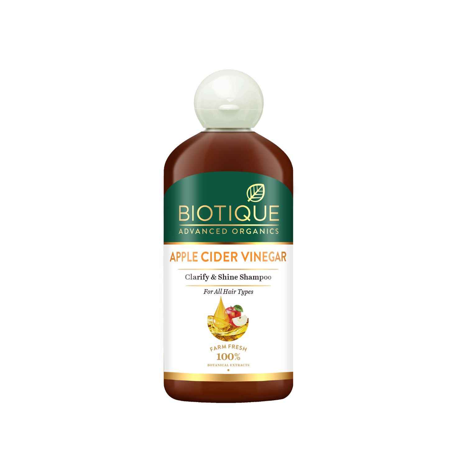 Buy Biotique Advanced Organics Apple Cider Vinegar Clarify & Shine Shampoo (300 ml) - Purplle