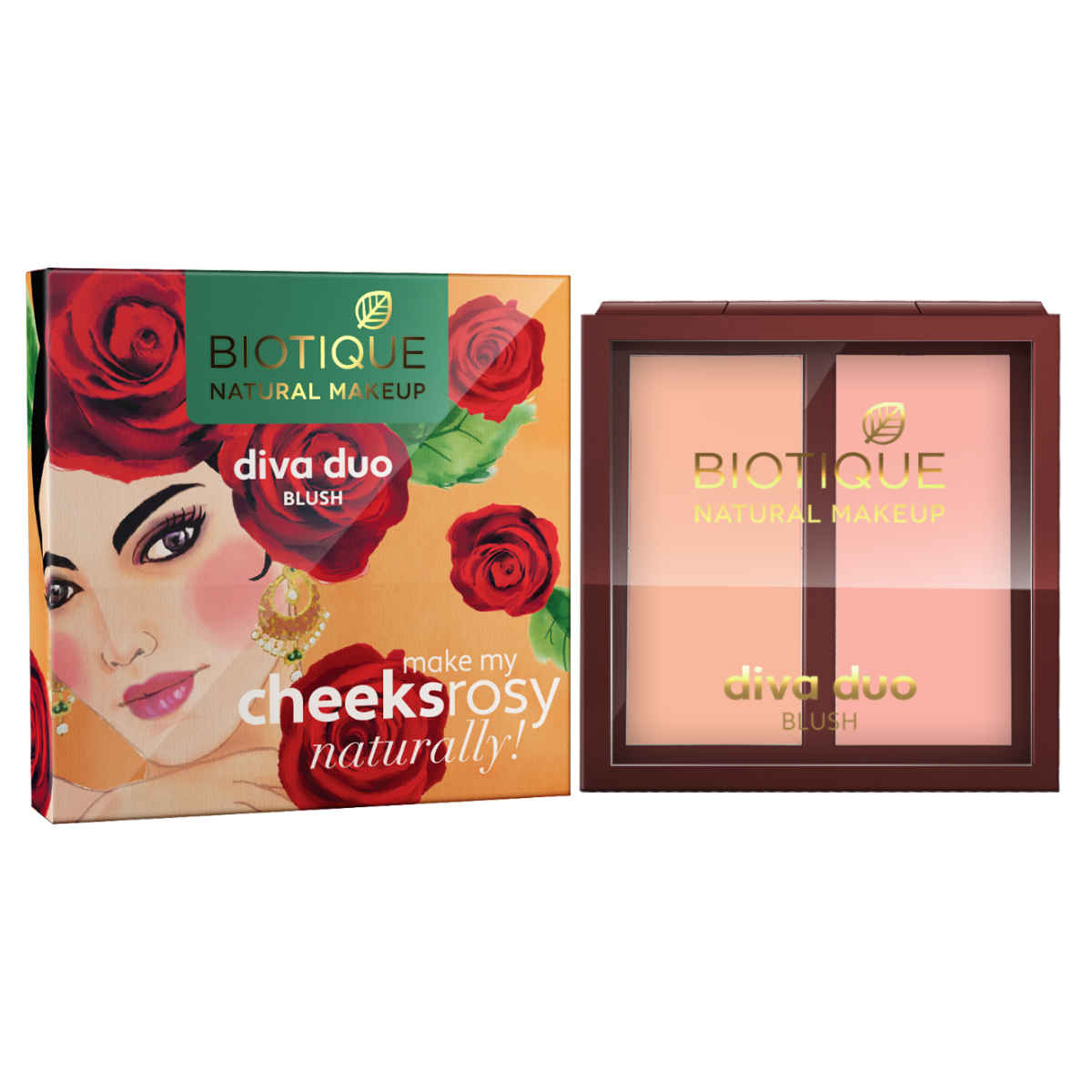 Buy Biotique Natural Makeup Diva Duo Blush (Pastel-N-Peach)(9 gm) - Purplle