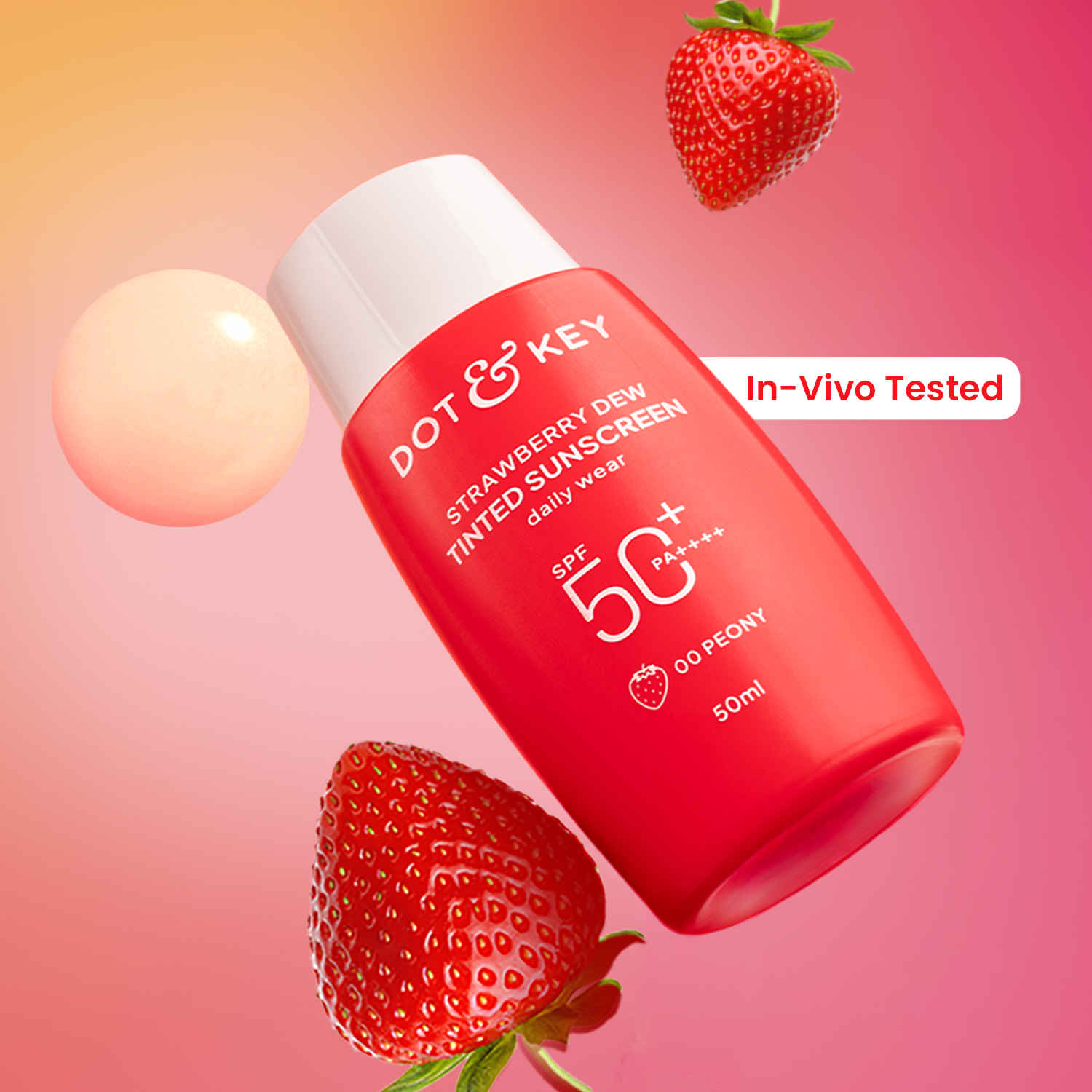 Buy Dot & Key Strawberry Dew Tinted Sunscreen SPF 50+ Pa++++ - 00 Peony - 50 ml - Purplle