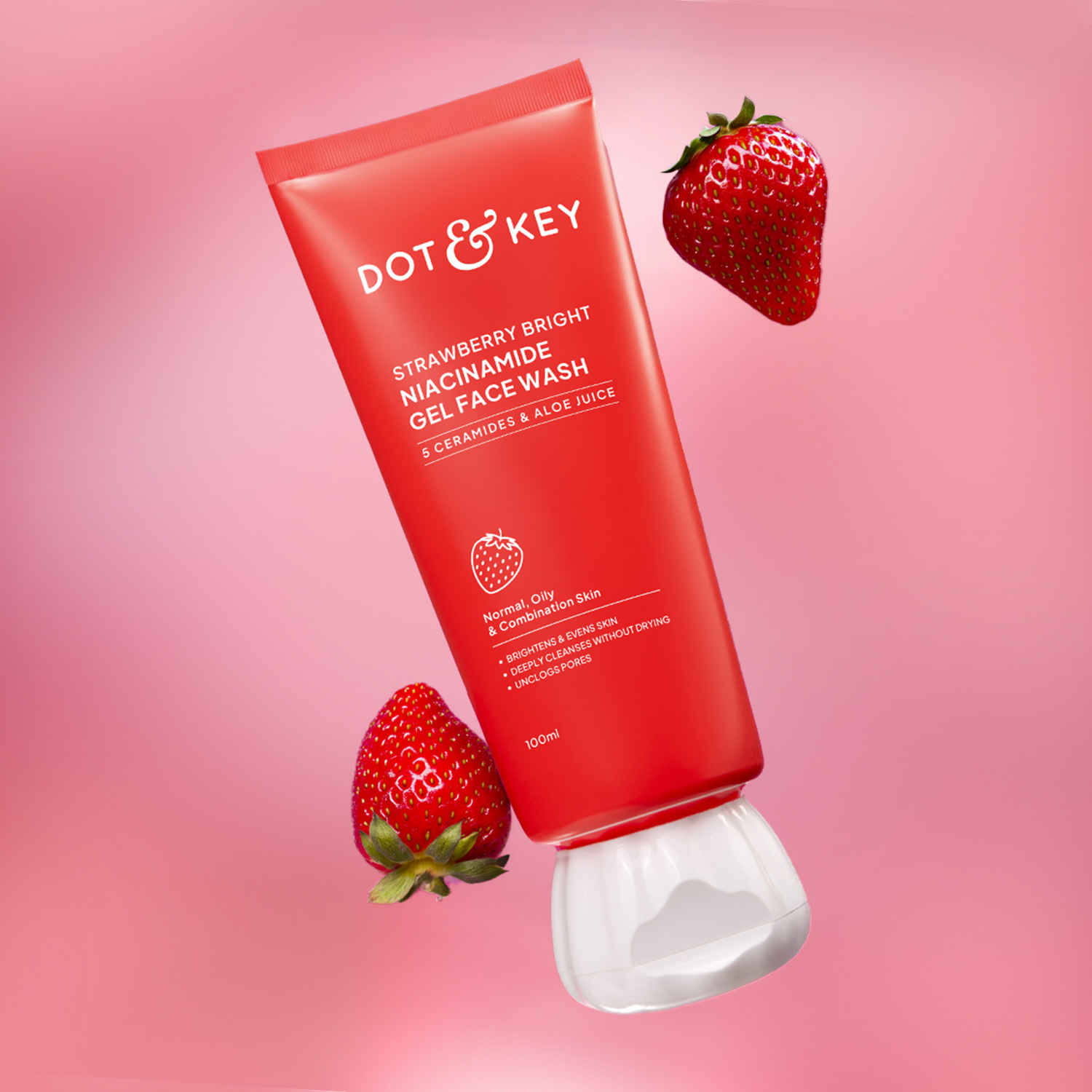 Buy Dot & Key Strawberry Bright Niacinamide Gel Face Wash - 100 ml - Purplle