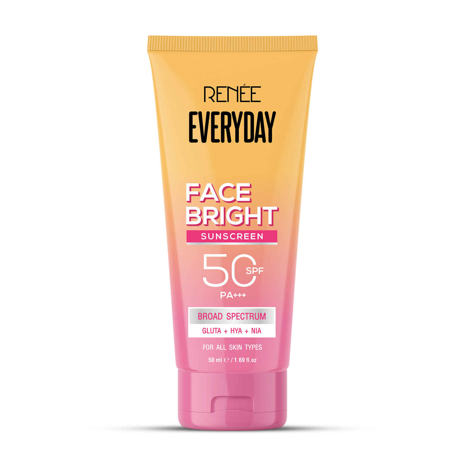 Buy Renee Everyday Face Bright Brightening Sunscreen SPF 50, PA+++ With Niacinamide, Hyaluronic Acid & Glutathione | Broad Spectrum UVA & UVB Protection | Brightens, Hydrates & Protects Skin | 50 ml - Purplle