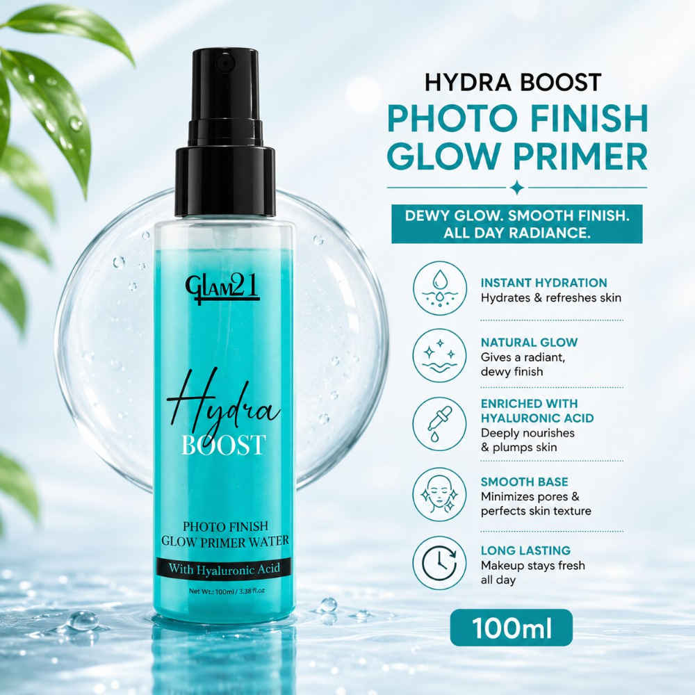 Buy Glam 21 Hydra Boost Photo Finish Glow Primer Water Oil Control | Lightweight Texture | Oil Control |With Hyaluronic acid | 100 ml - Purplle