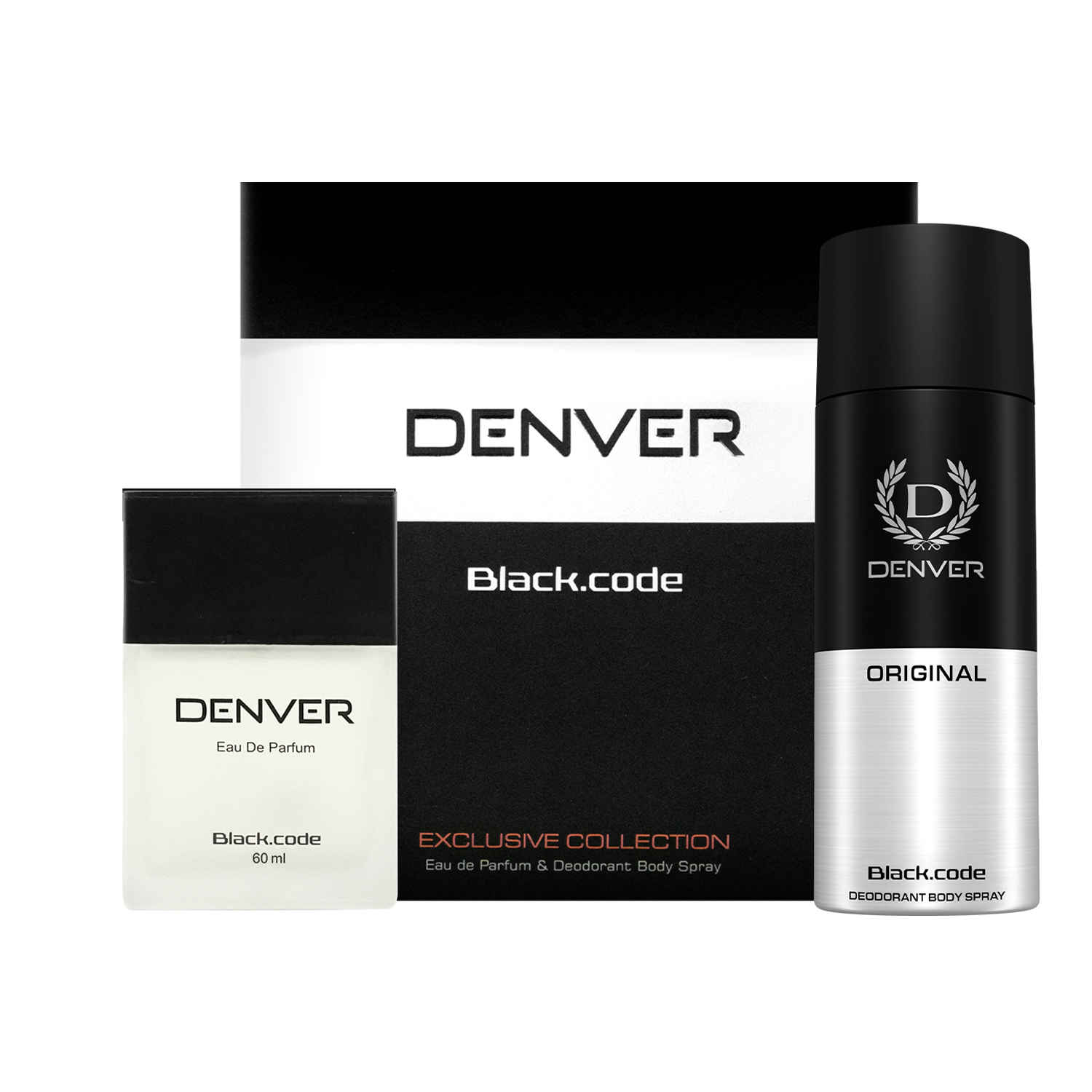 Buy Denver Black Code Gift Pack Set - Deodorant (150 ml) + Perfume (60 ml) | Fresh, Aerosol | Long Lasting Deo Perfume Scent For Men - Purplle