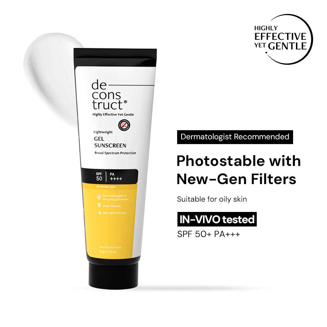 Buy Deconstruct Gel Sunscreen For Oily Skin SPF 50 PA++++| 100% Photostable| Lightweight| Non-Greasy |In-Vivo Tested 30 gm - Purplle