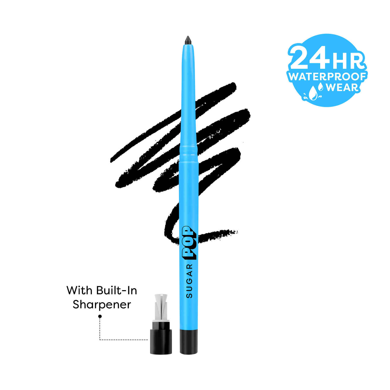 Buy SUGAR POP Longwear Kajal Matte Finish, Intense Dark Kohl Kajal, Smudge Proof Pencil, Water Proof, Single Stroke Velvet Finish Lasts Up To 16Hrs - 01 Black - Purplle
