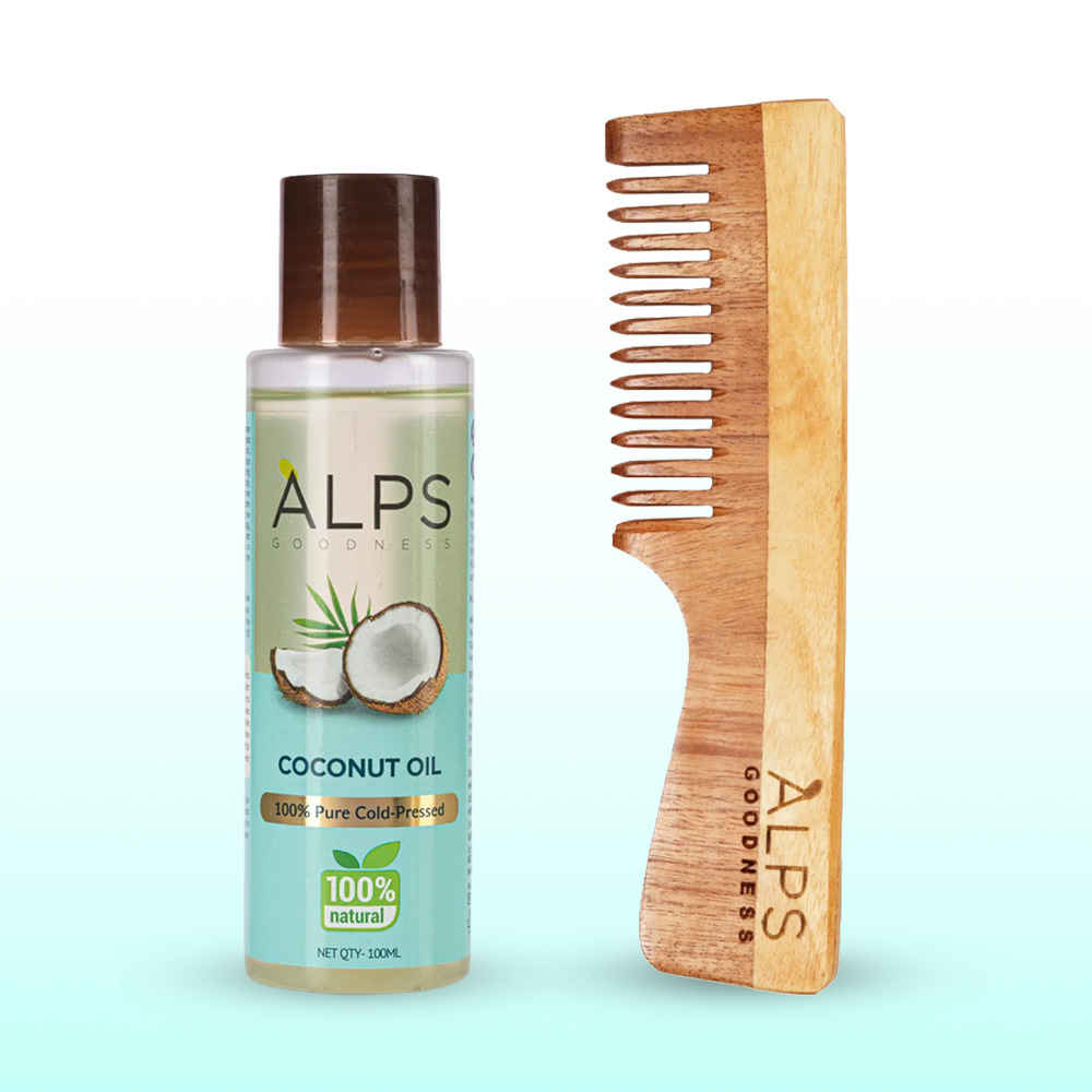 Buy Alps Goodness Healthy Scalp Duo (100% Natural Cold Pressed Coconut Oil 100 ml + 100% Natural Neem Comb) Combo of 2 - Purplle