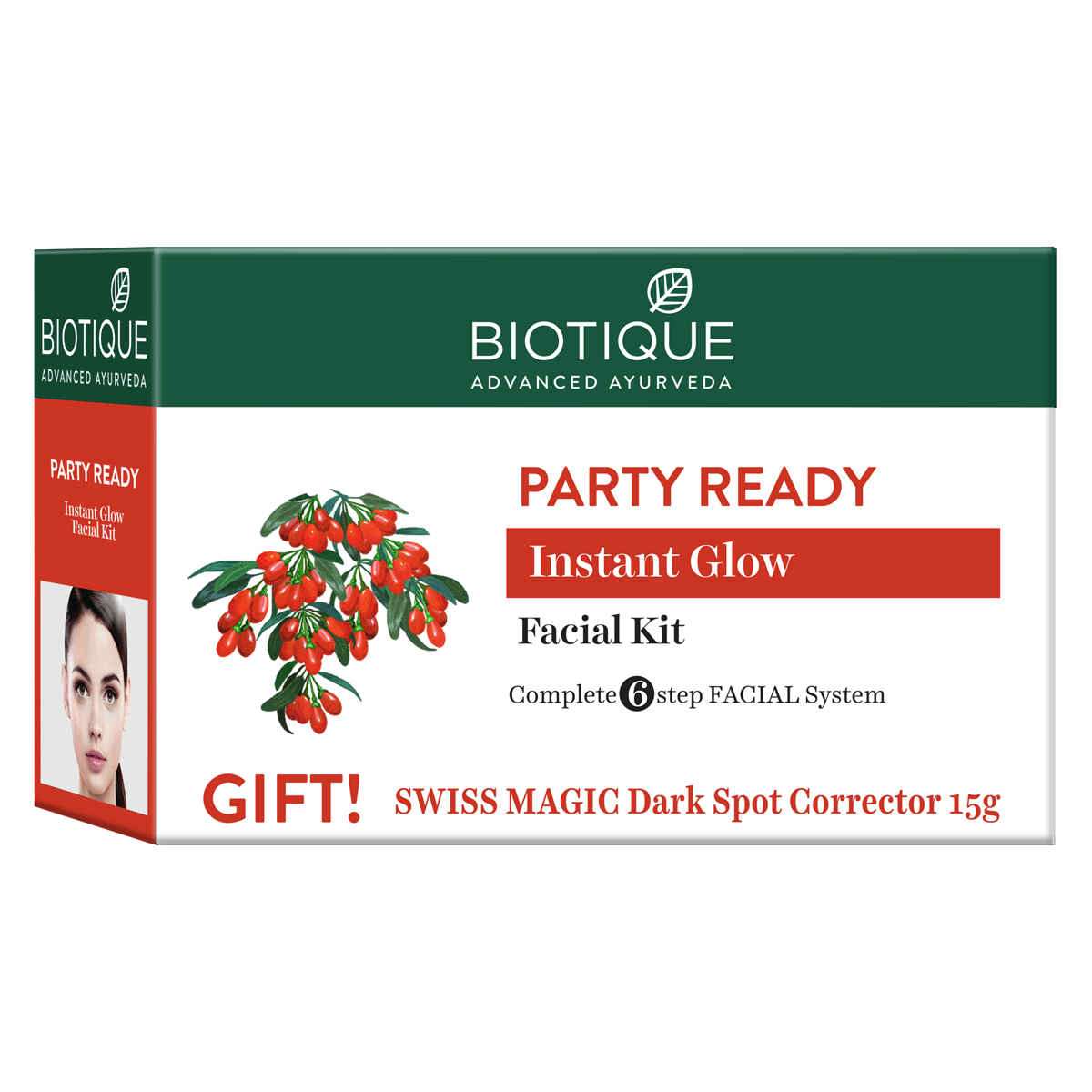 Buy Biotique Party Glow Facial Kit 5X10 gm+15 gm(Party Glow Kit) - Purplle