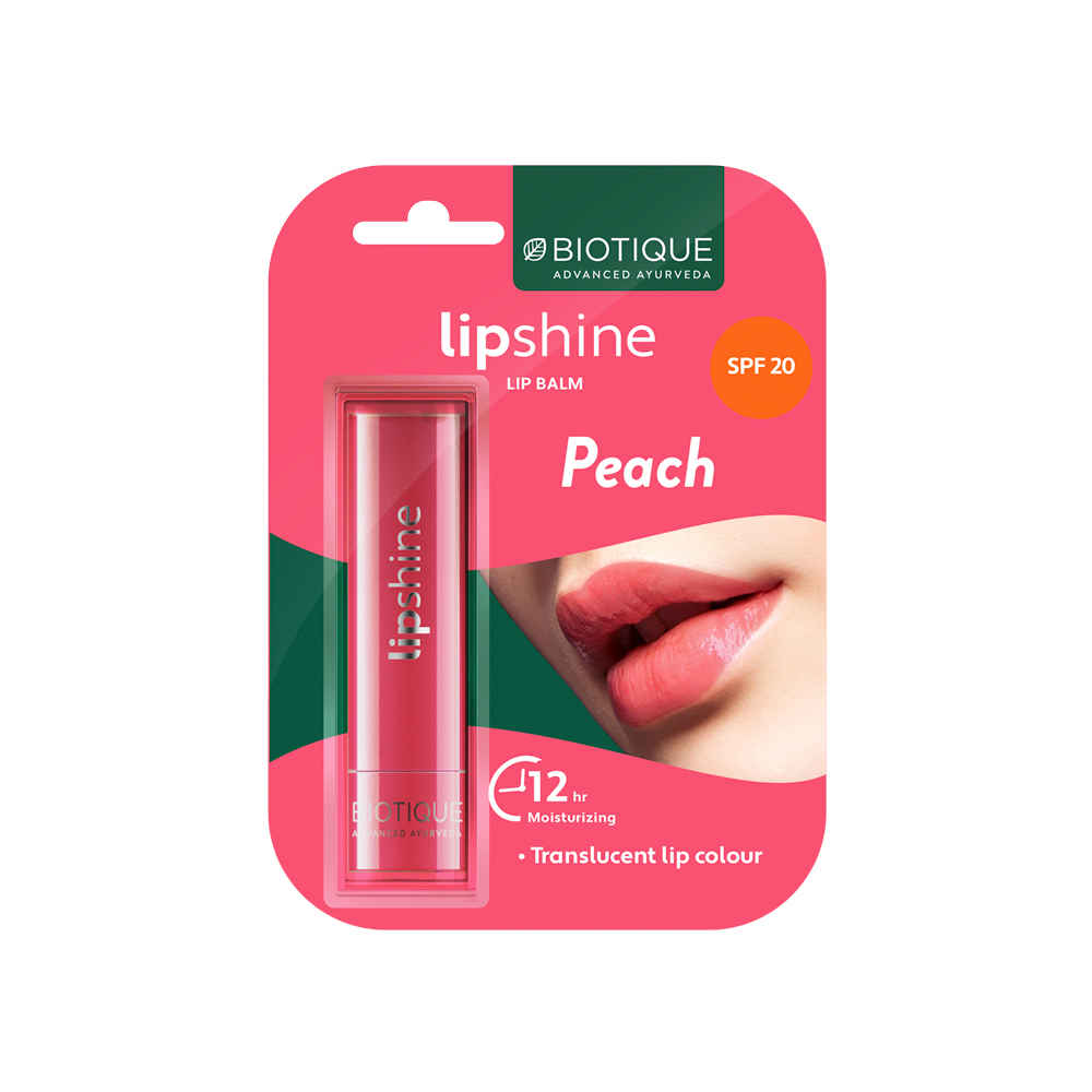 Buy Biotique Natural Makeup lipshine Lip Balm (Peach)(4 gm) - Purplle