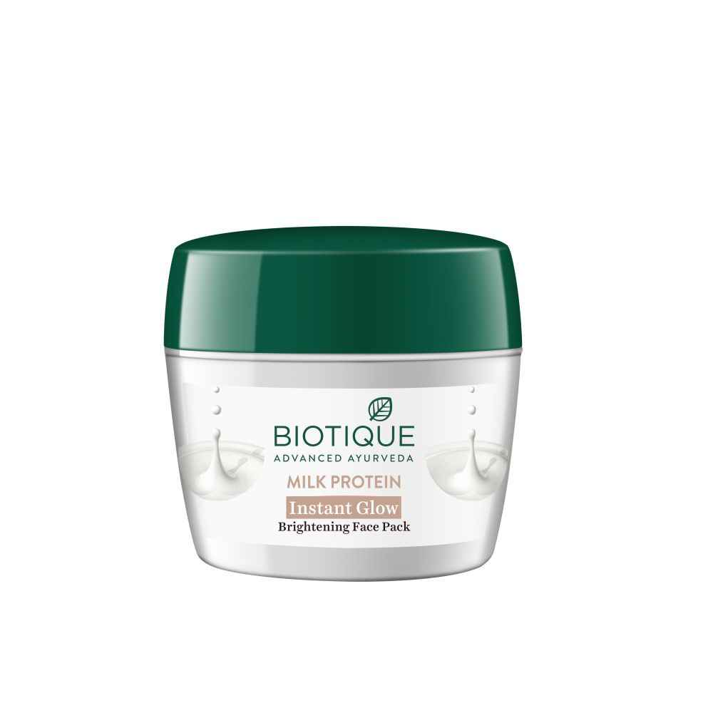 Buy Biotique Milk Protein Instant Glow Brightening Face Pack 175 gm Eco Jar - Purplle