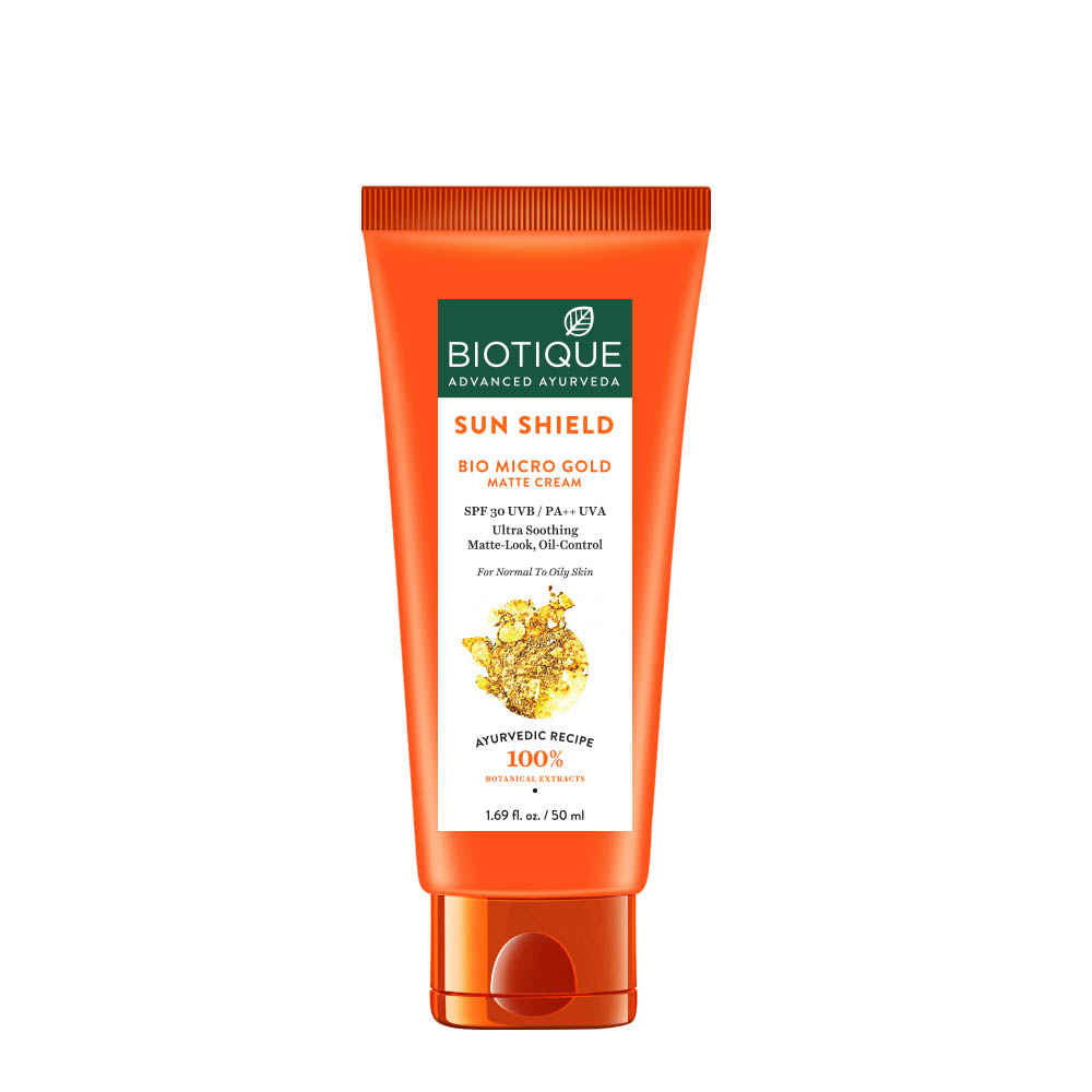 Buy Biotique Bio Micro Gold Matte Cream Sunscreen SPF 30 (50 ml) - Purplle