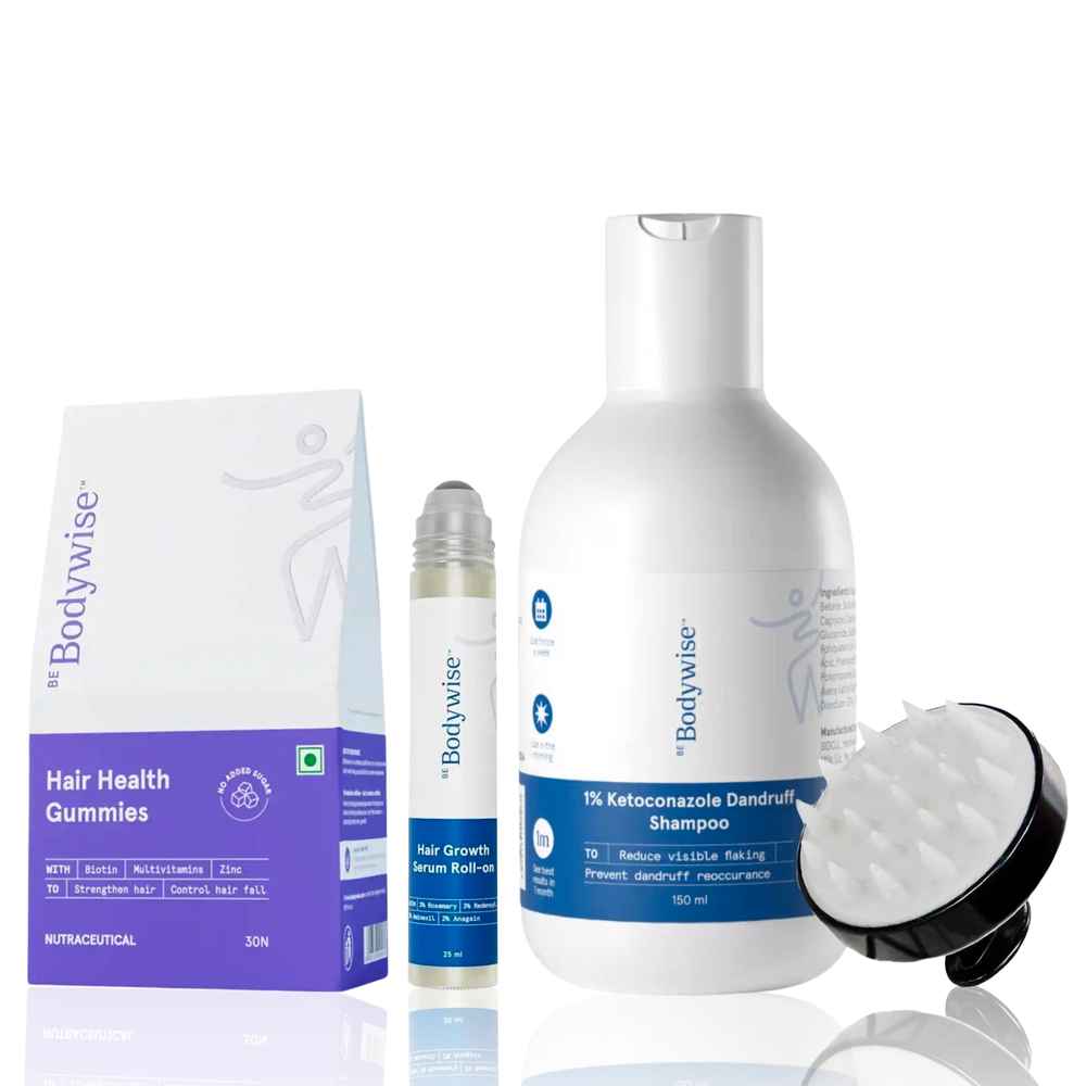 Buy Be Bodywise Ultimate Hair Growth Combo (1% Ketoconazole Shampoo-150 ml + Rosemary Hair Growth Serum-25 ml + Scalp Massager + Biotin Hair Gummies-30day pack) Combo of 4 - Purplle