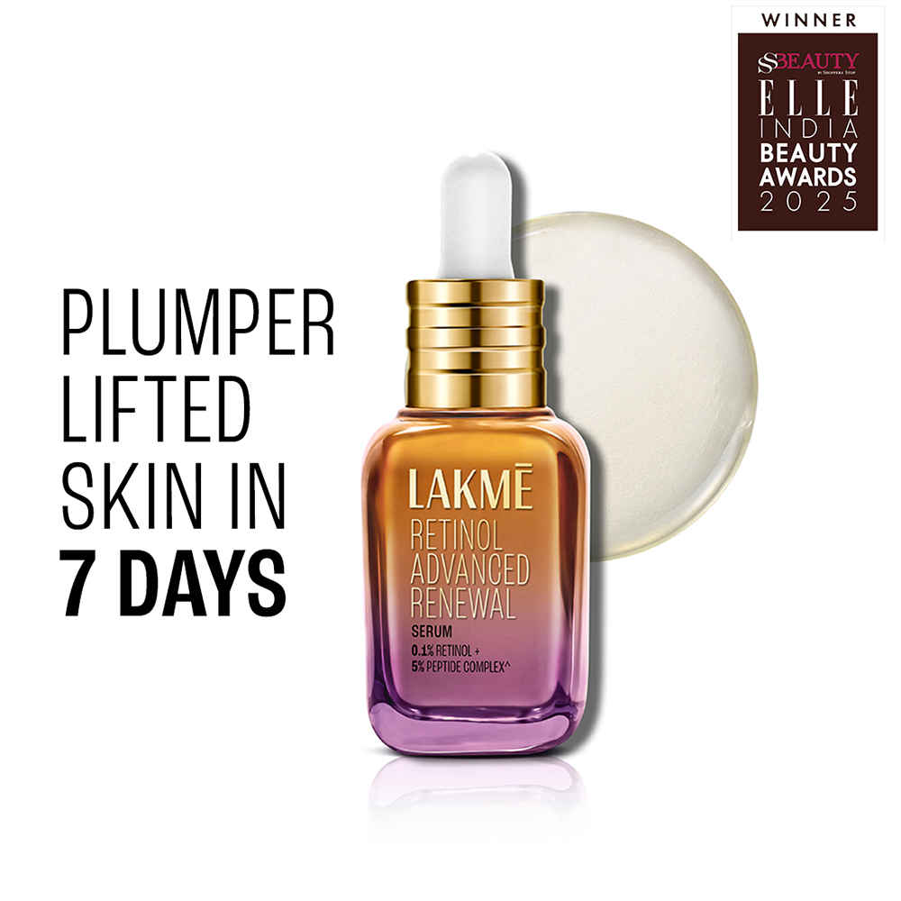 Buy Lakme Retinol Advanced Renewal Serum 0.1% Retinol + 5% Peptide Complex 30 ML | For Radiant, Smooth and Nourished Skin | For All Skin Types - Purplle
